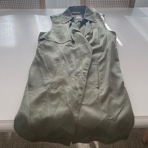 Aritzia longline open front trench vest